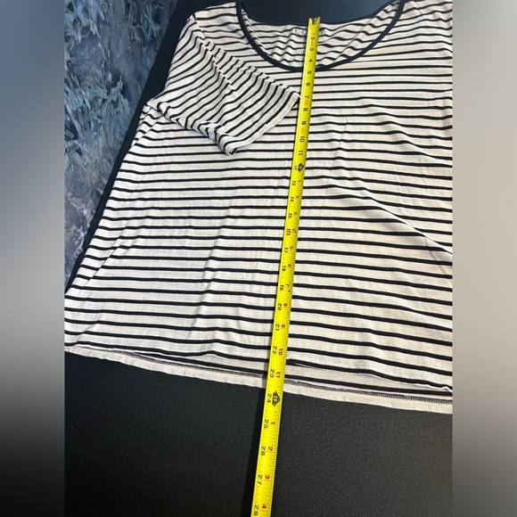 LOFT vintage soft short sleeve crewneck black & cream striped T-shirt top blouse - Picture 5 of 6
